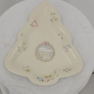 Pfaltzgraff Vintage Tea Rose Holiday Christmas Tree Dish